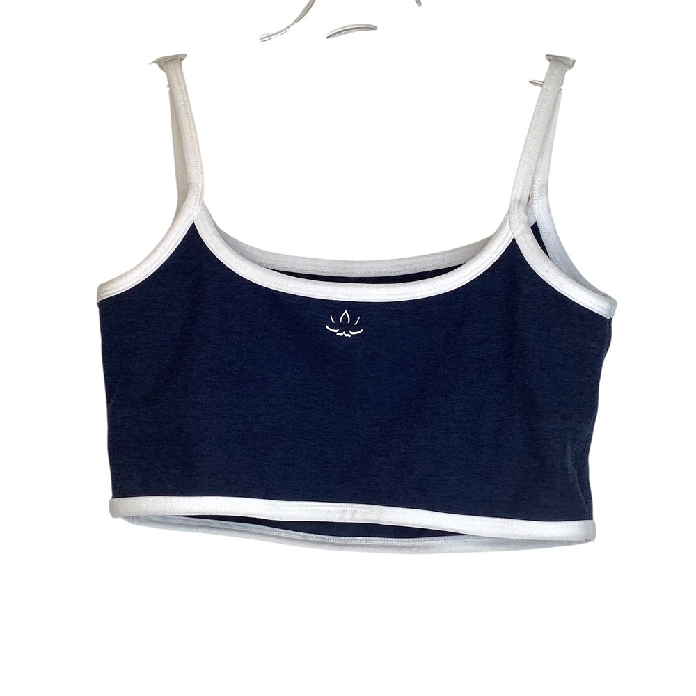 Beyond Yoga Navy White Set Crop Tank Medium & Leggings Small Gym Athleisure EUC - Picture 13 of 16